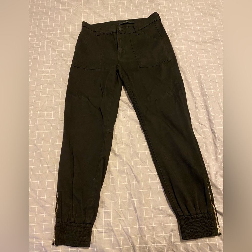 Jbrand black jeans, gathered ankle